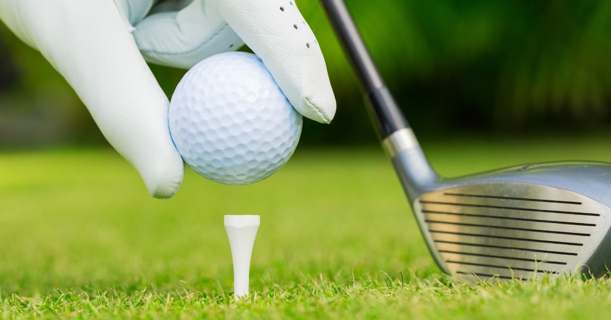 Setting up on the tee after a mulligan in golf