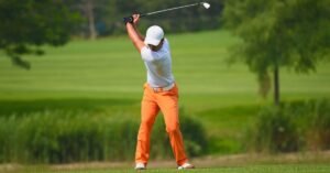 Picture of a scratch golfer teeing off